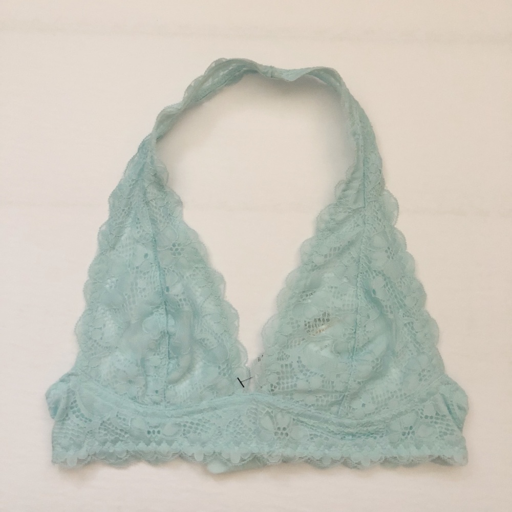 Free People Galloon Halter Bra Pale Blue - Picture 1 of 3